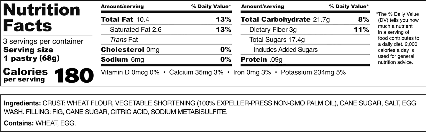 Hillos Nutritional Fact coyotas Fig